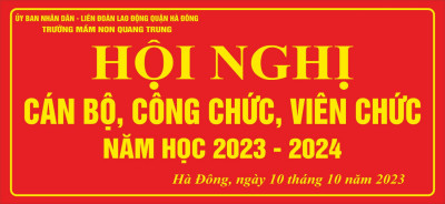 Trường mầm non Quang Trung tổ chức hội nghị cán bộ công chức, viên chức năm học 2023-2024